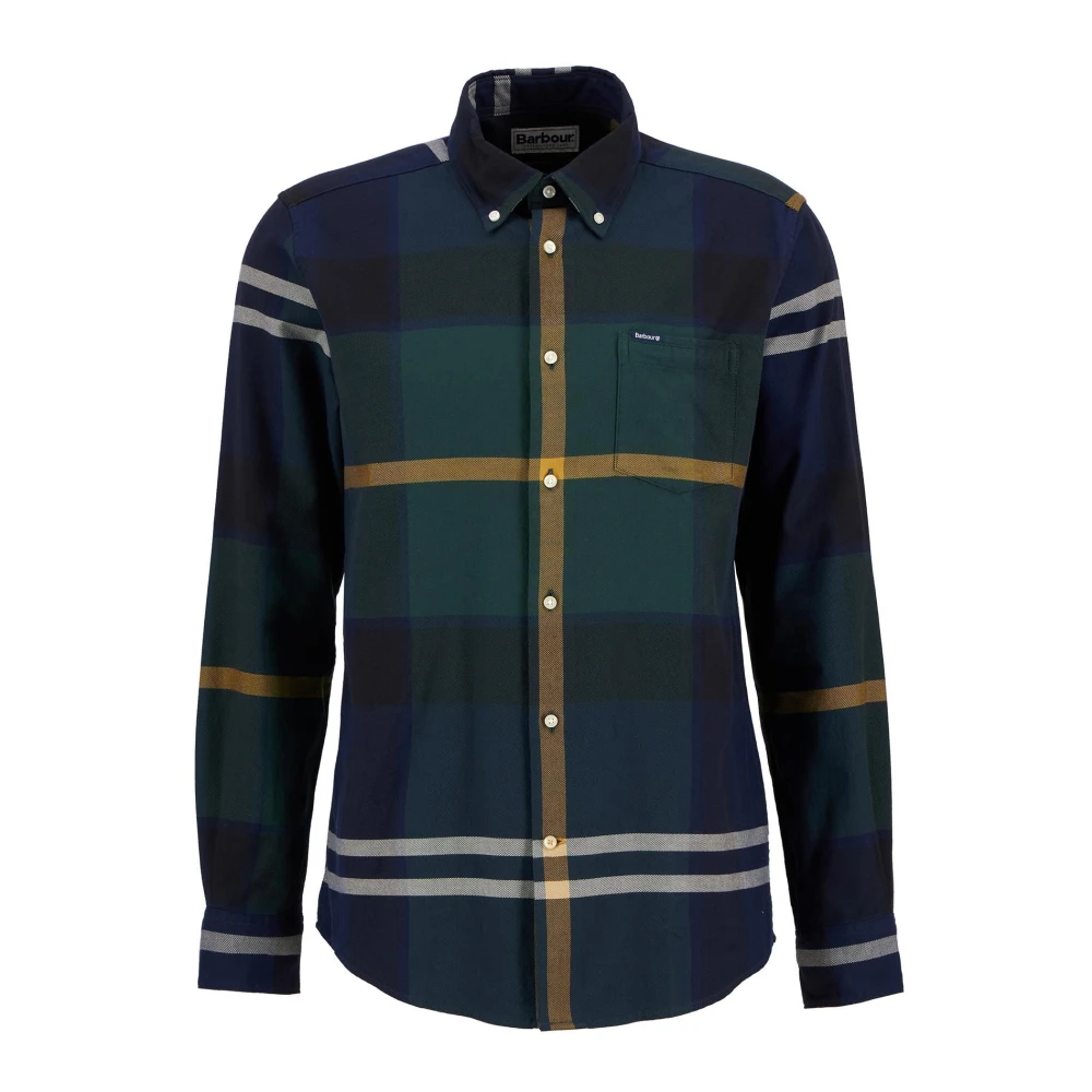 Barbour Tartan Flanellen Overhemd Blauw Groen Beige Multicolor Heren