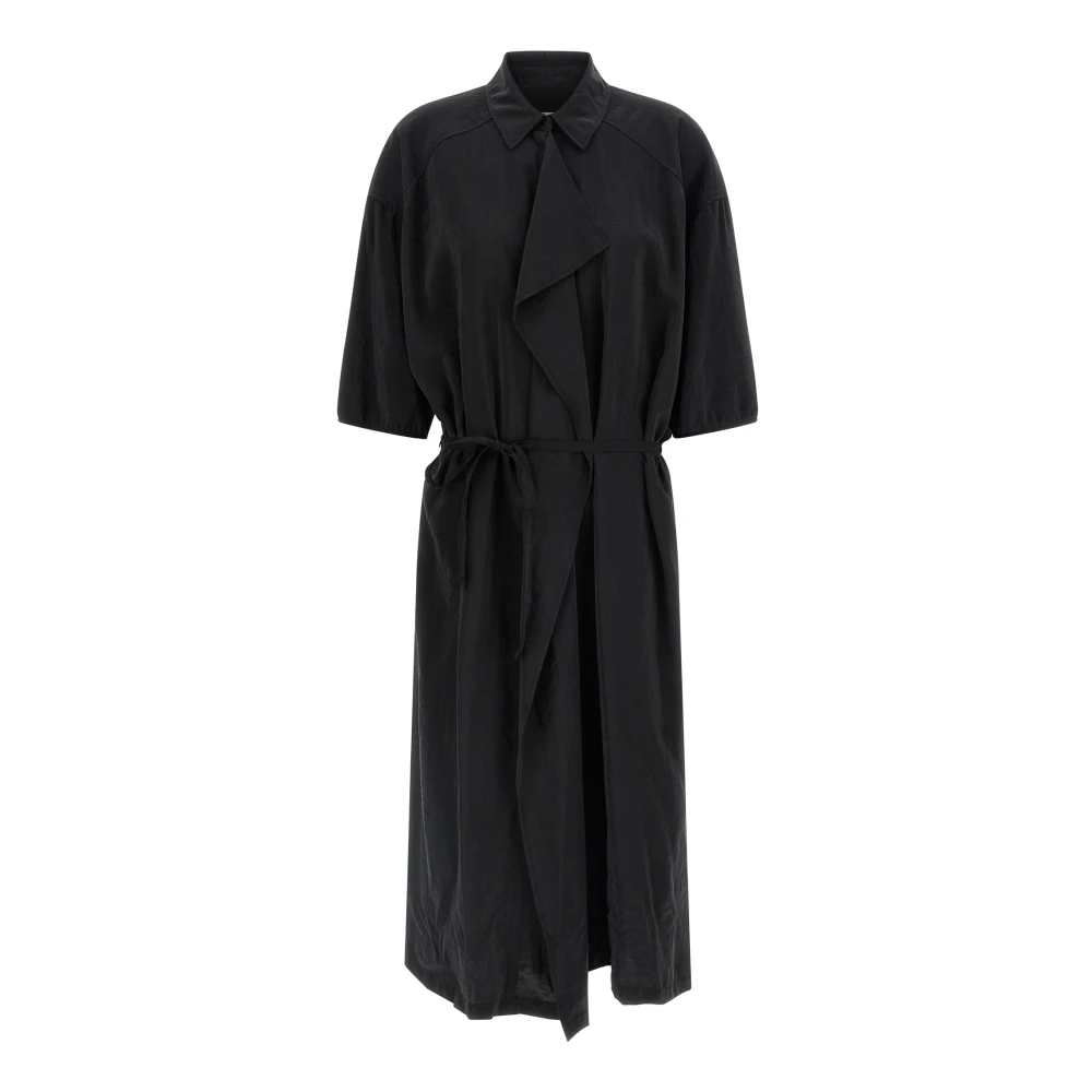 Lemaire Black Shirt Dresses, Female, S, Asymmetrical Shirt Dress