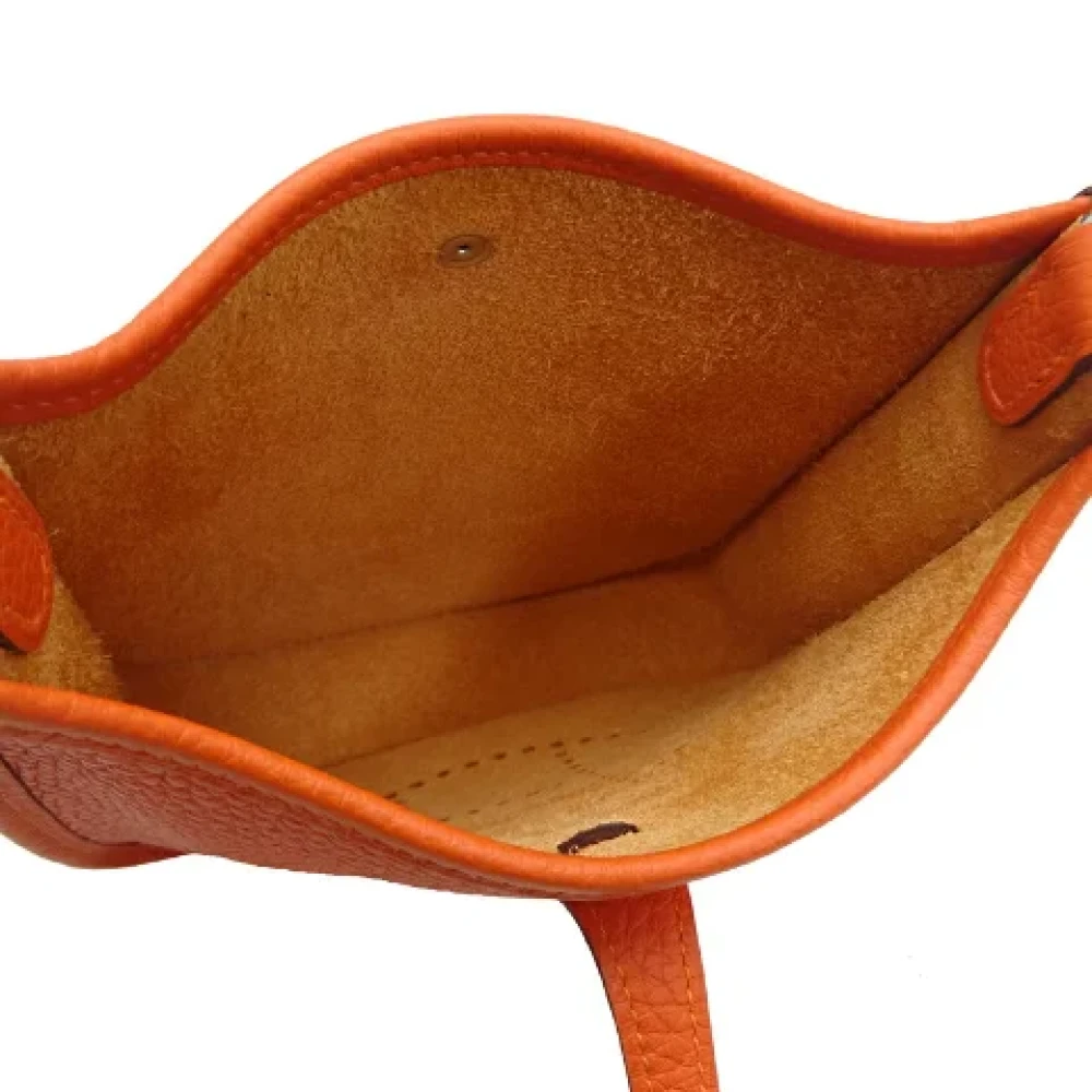 Hermès Vintage Pre-owned Leather crossbody-bags Orange Dames