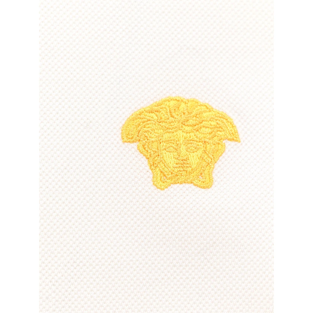 Versace Iconische Medusa Katoenen Poloshirt White Heren
