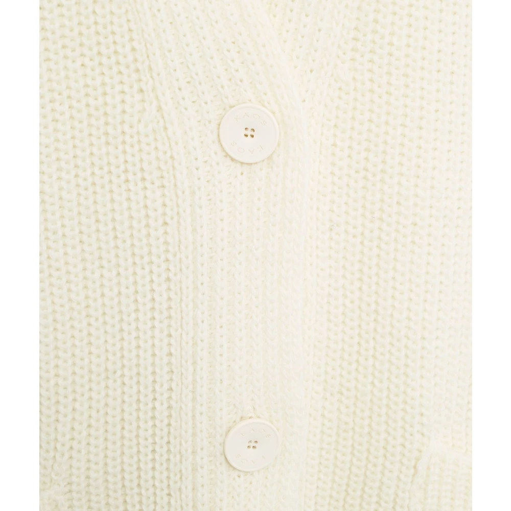 Kaos Witte Gebreide Vest Aw24 White Dames