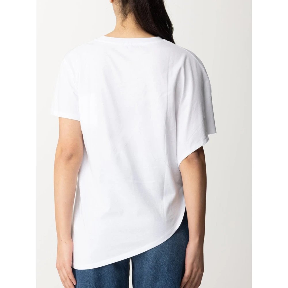 PATRIZIA PEPE Witte T-shirt met Piercing Detail White Dames
