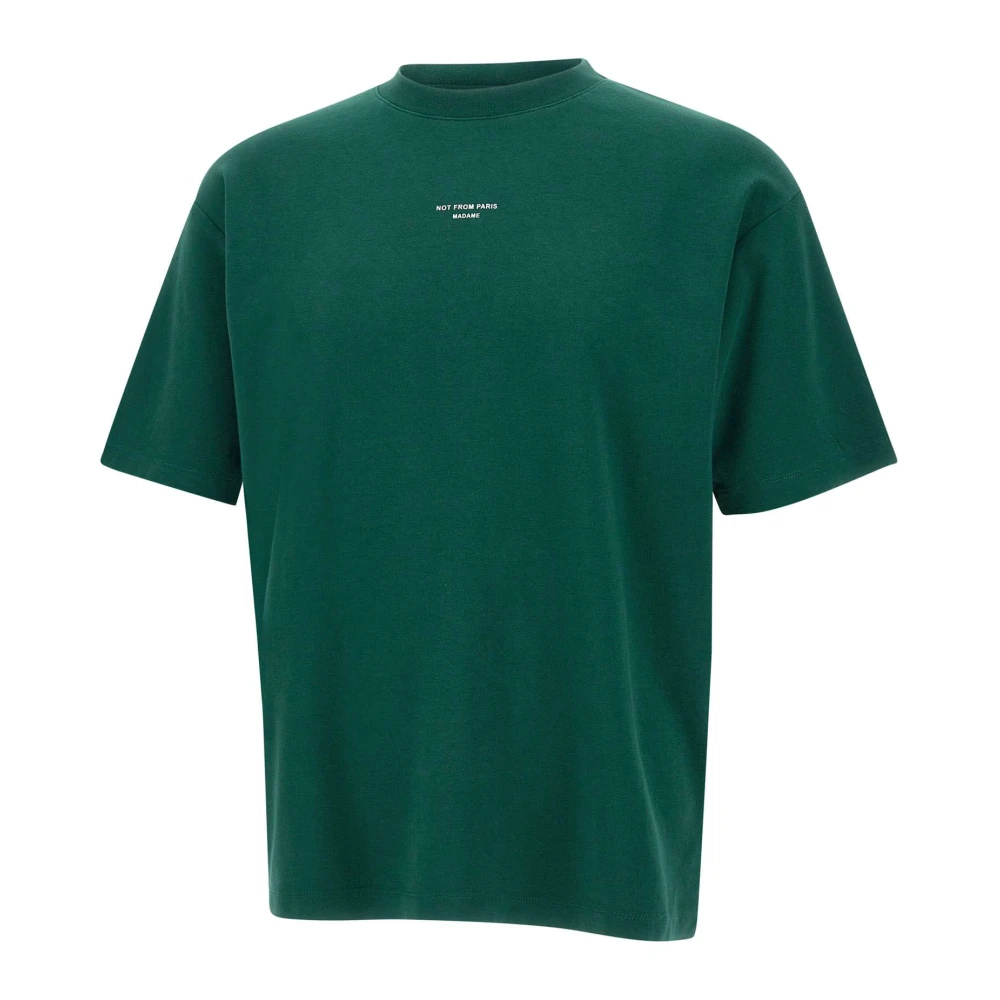 Drole de Monsieur Klassiek Katoenen Crew-neck T-shirt Green Heren