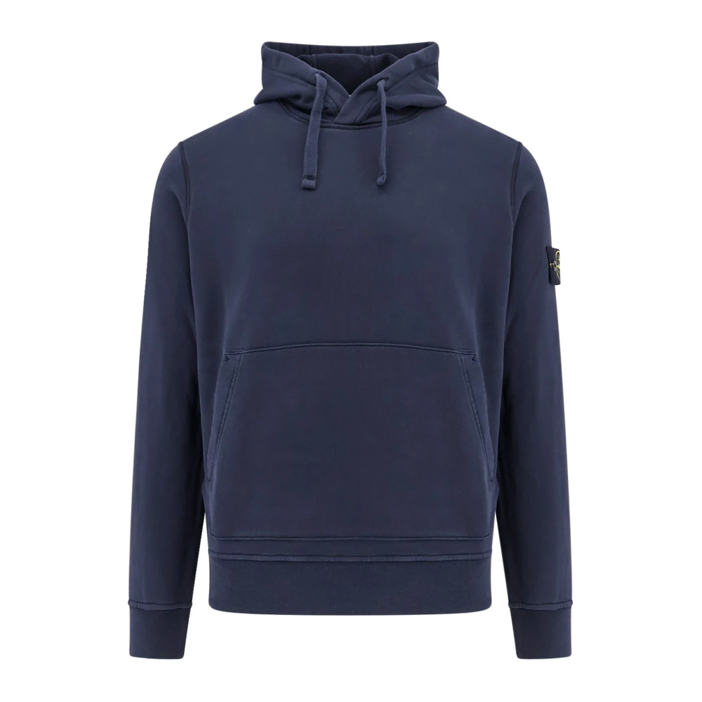 Stone Island Biologische Hoodie met Kangoeroezak Blue Heren