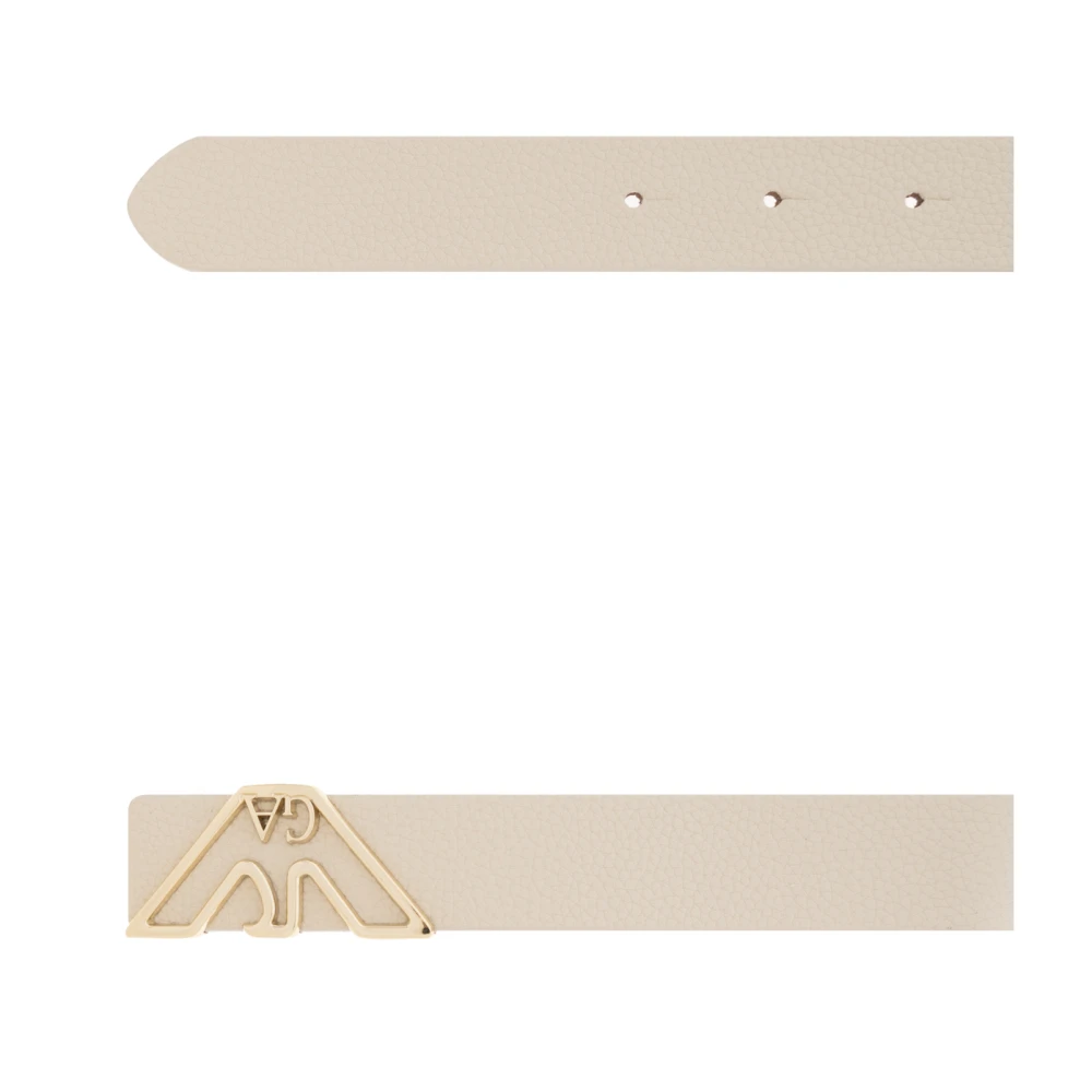 Emporio Armani Leren riem Beige Dames