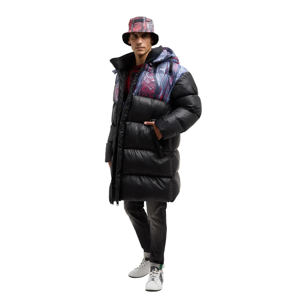 carlo colucci Gewatteerde Oversized Mantel DeZordo Black Heren