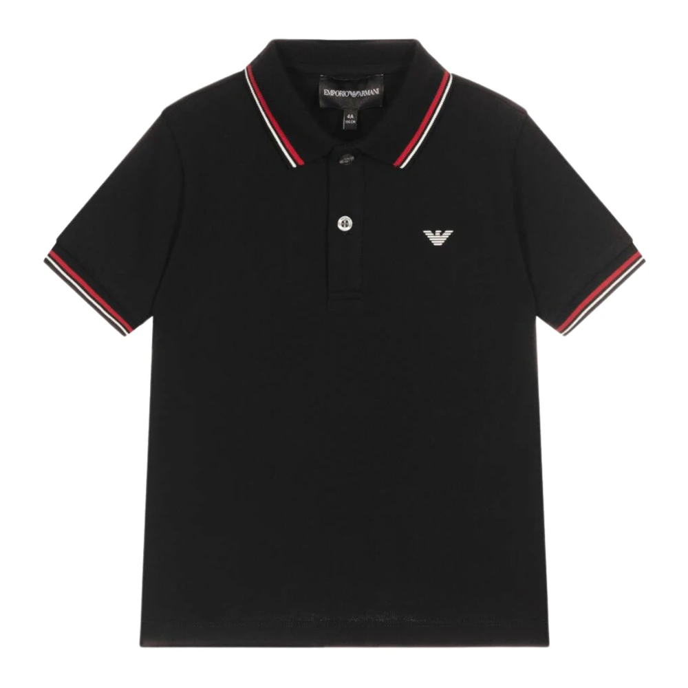 Emporio Armani Boys Black Junior Polo Shirt - Kids Short Sleeve T-Shirts - 12 Y - Kids