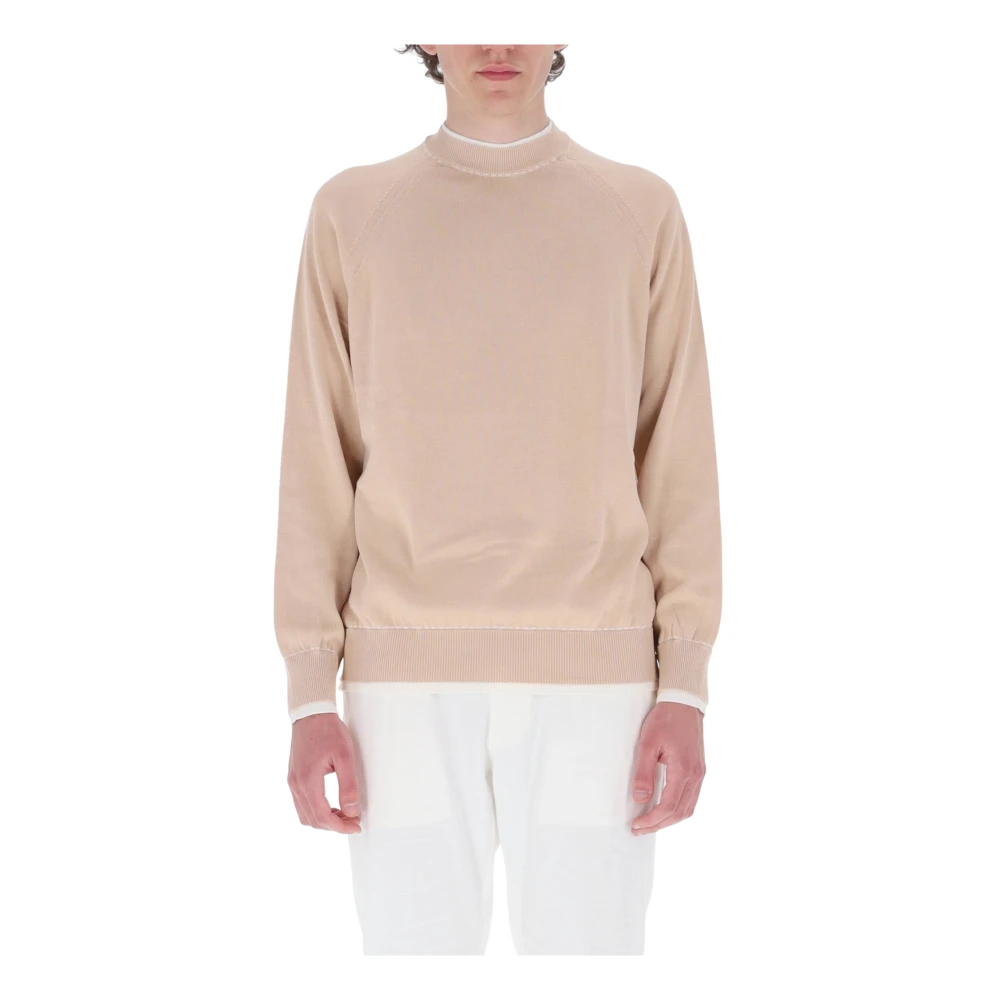 Eleventy Men's Orange Round-Neck Knitwear - Round-Neck Knitwear - Xl - Knitwear