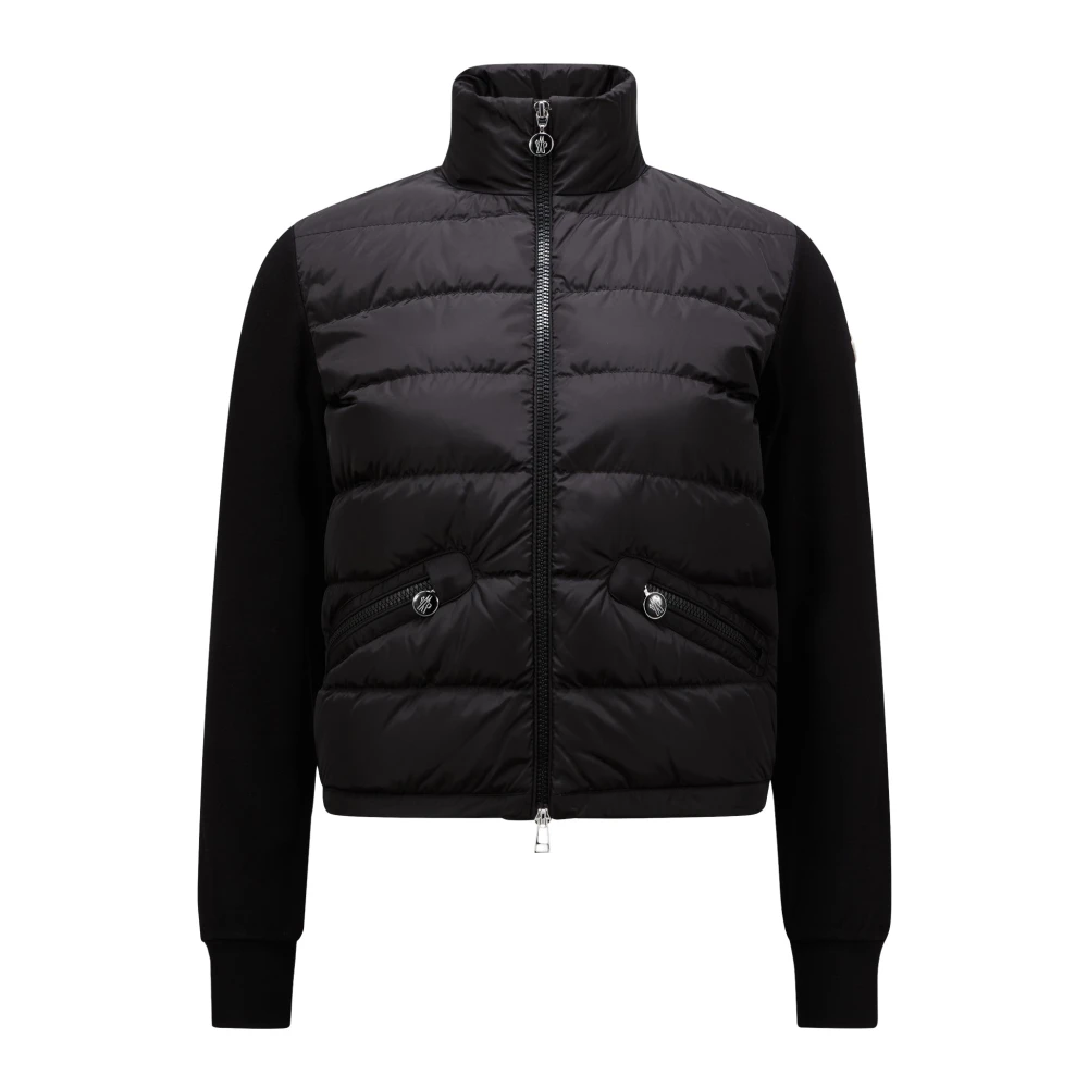 Moncler Stilren Zip-Up Cardigan Black, Dam