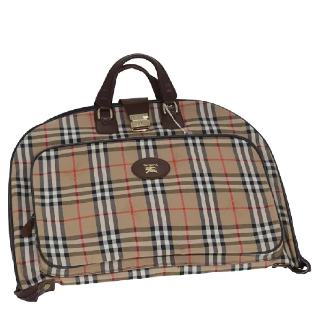 Burberry Vintage Pre-owned Canvas travel-bags Beige Dames