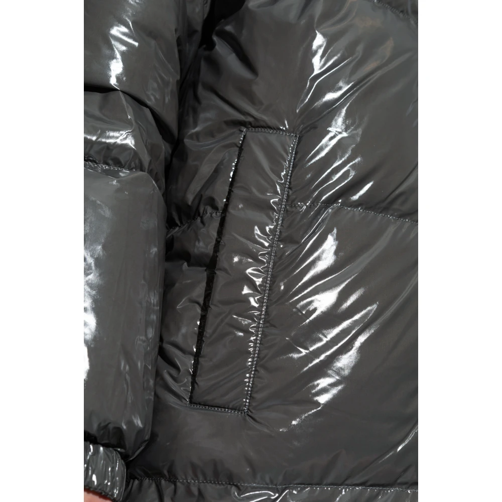 Yves Salomon Lange omkeerbare jas met afneembare capuchon Gray Dames