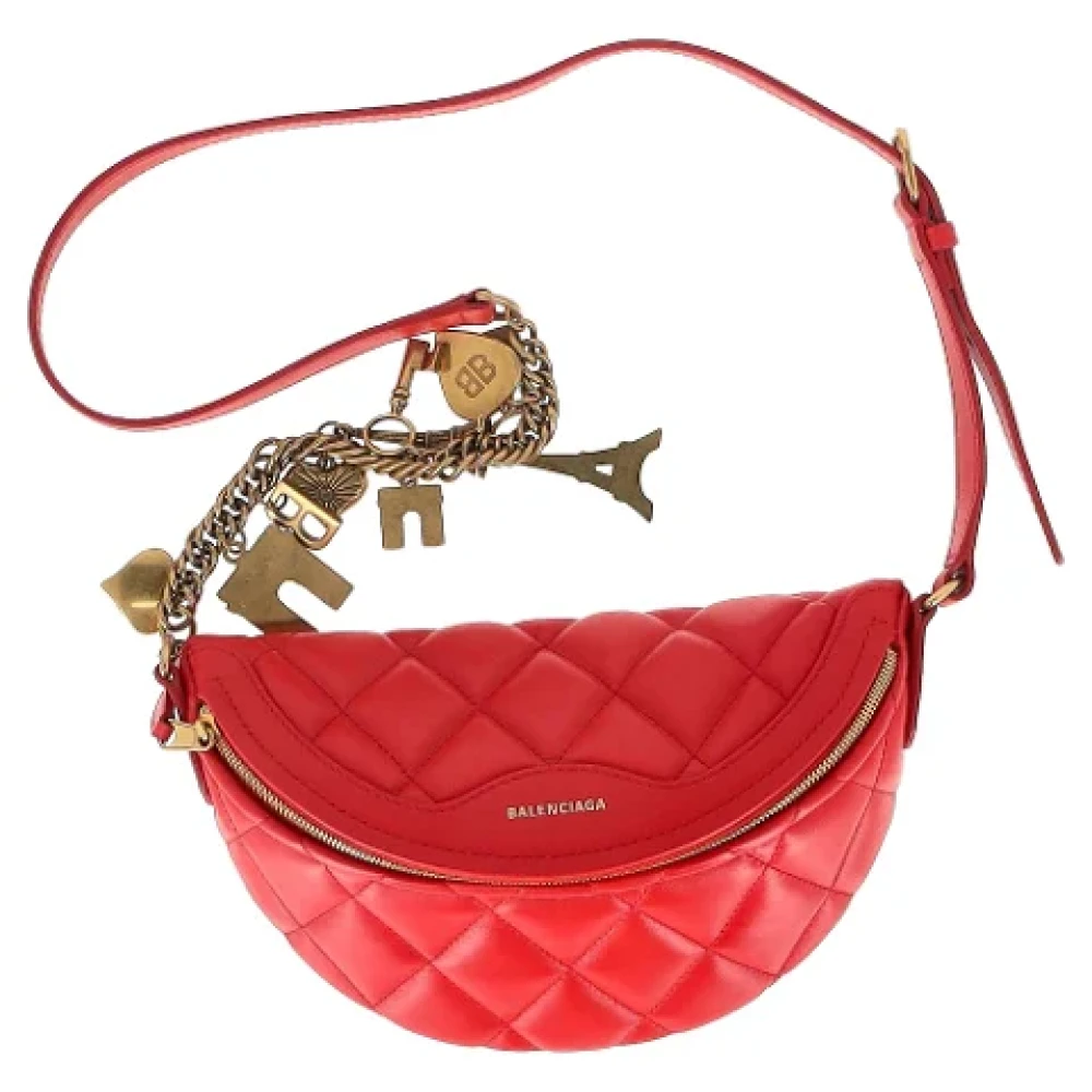 Balenciaga Vintage Pre-owned Leather crossbody-bags Red Dames