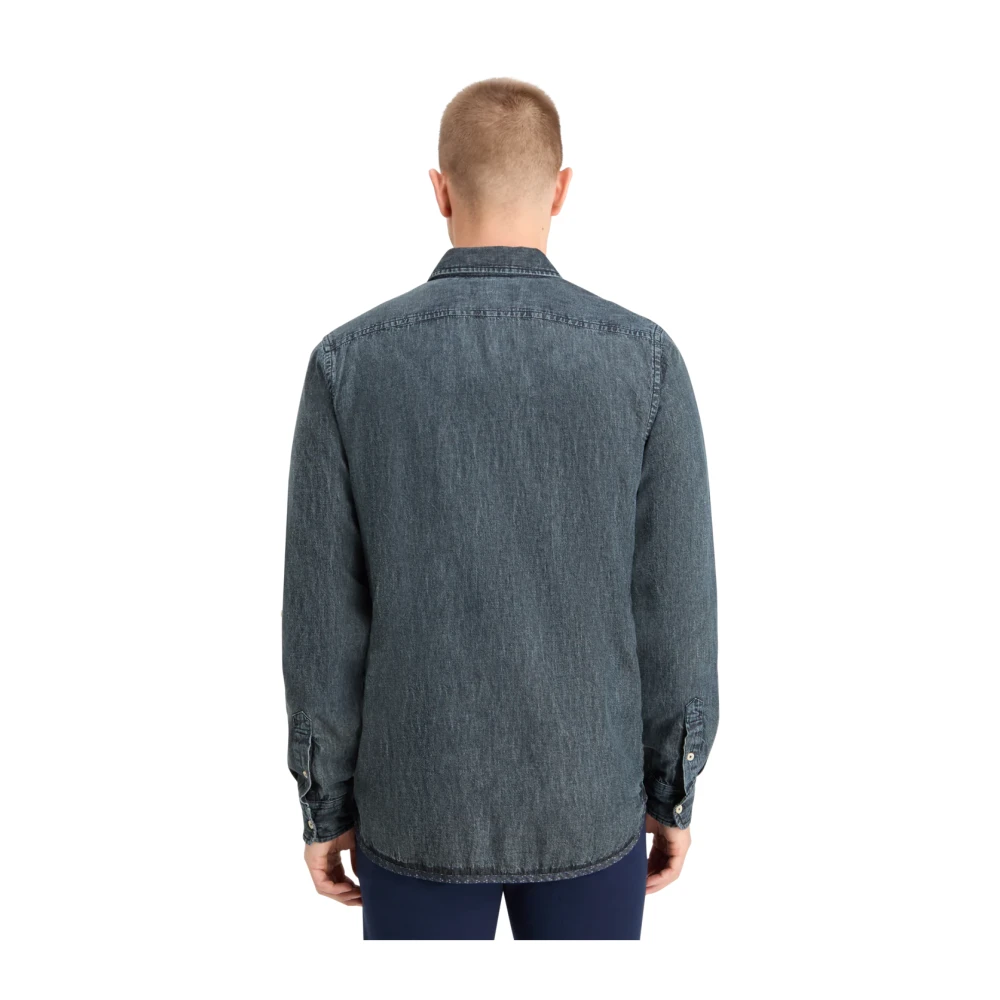 Scotch & Soda Zwarte Denim Katoenen Overhemd Black Heren