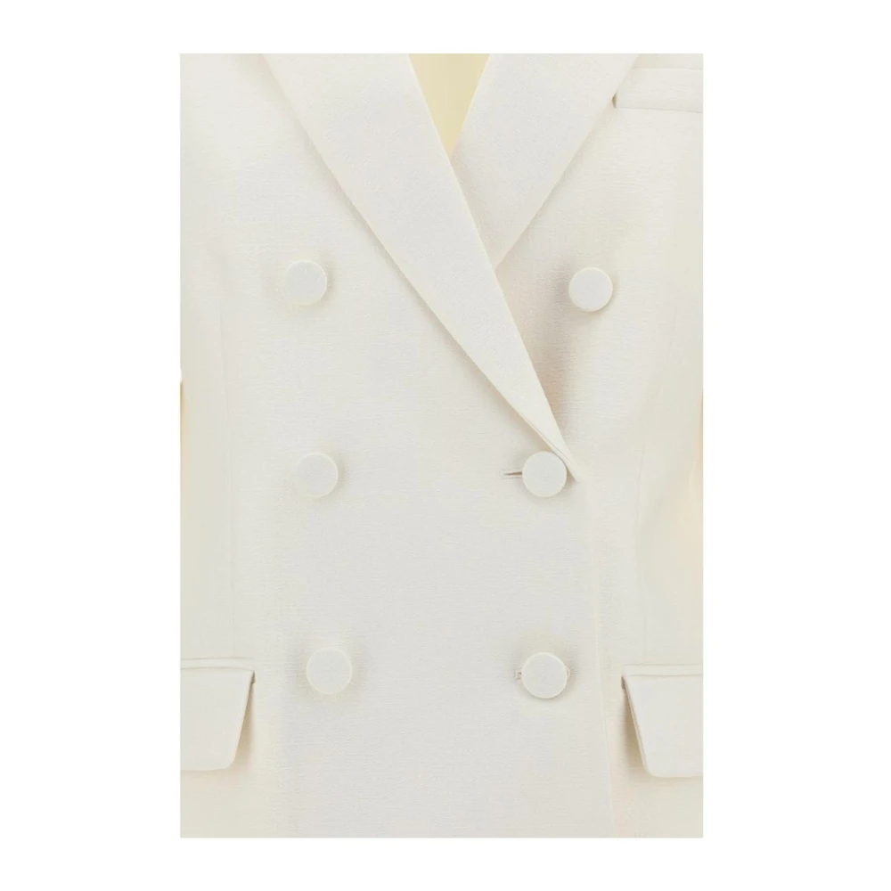 Valentino Double-Breasted wollen blazerjas met revers White Dames