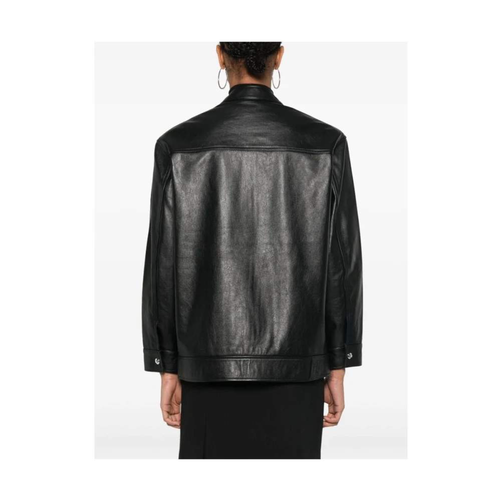 Anine Bing Zwart leren bovenkleding met ritssluiting Black Dames