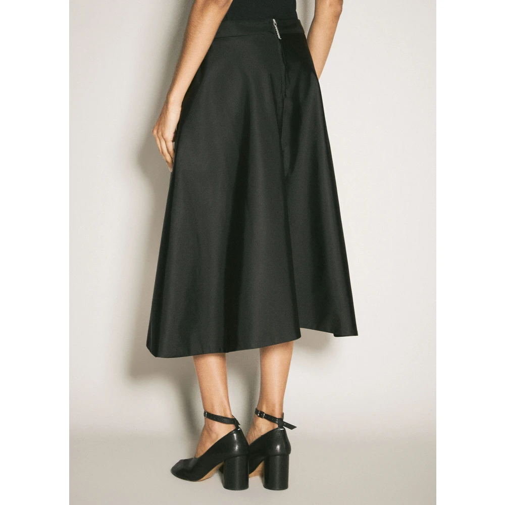 Marni Technische Twill Midi Rok Black Dames