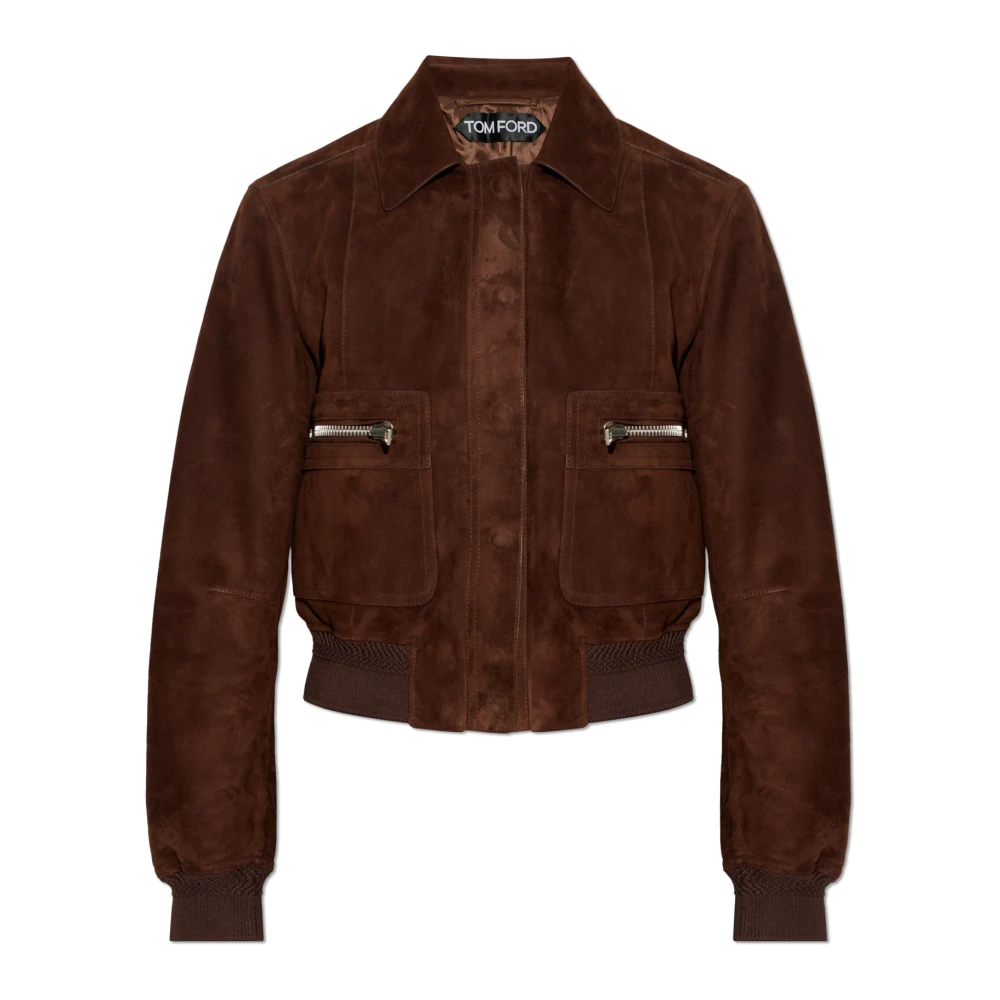 Tom Ford Women's Brown Leather Jackets, Xs, Suede Jacket