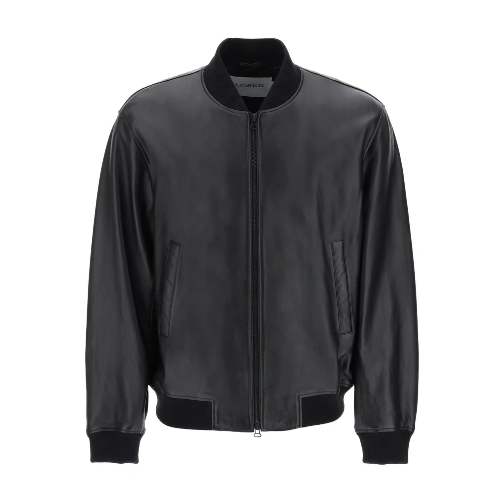 closed Leather Jackets Black Heren