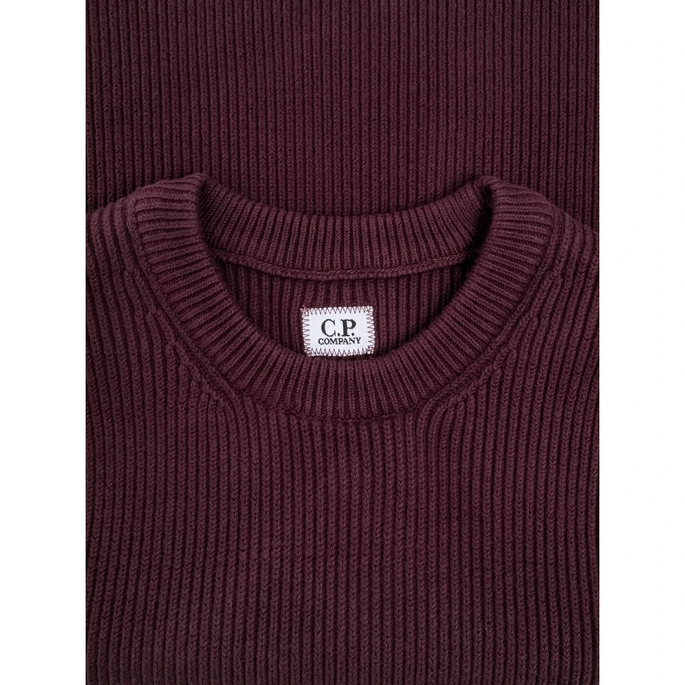 C.P. Company Rib Crew Neck Gebreid Purple Heren
