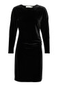 robe-courte-noire-avec-drapes-lateraux