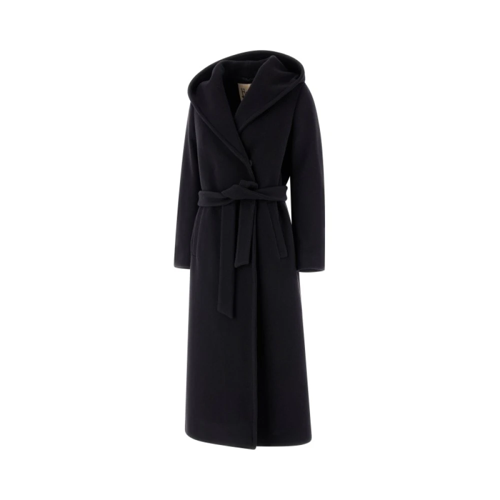 Herno Zachte Faux Fur Jas met Ceintuur Black Dames