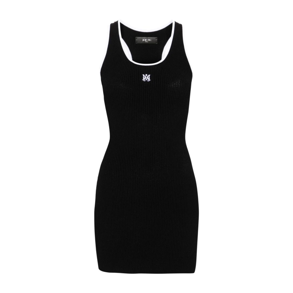 Amiri Zwarte Mini Jurk Black Dames