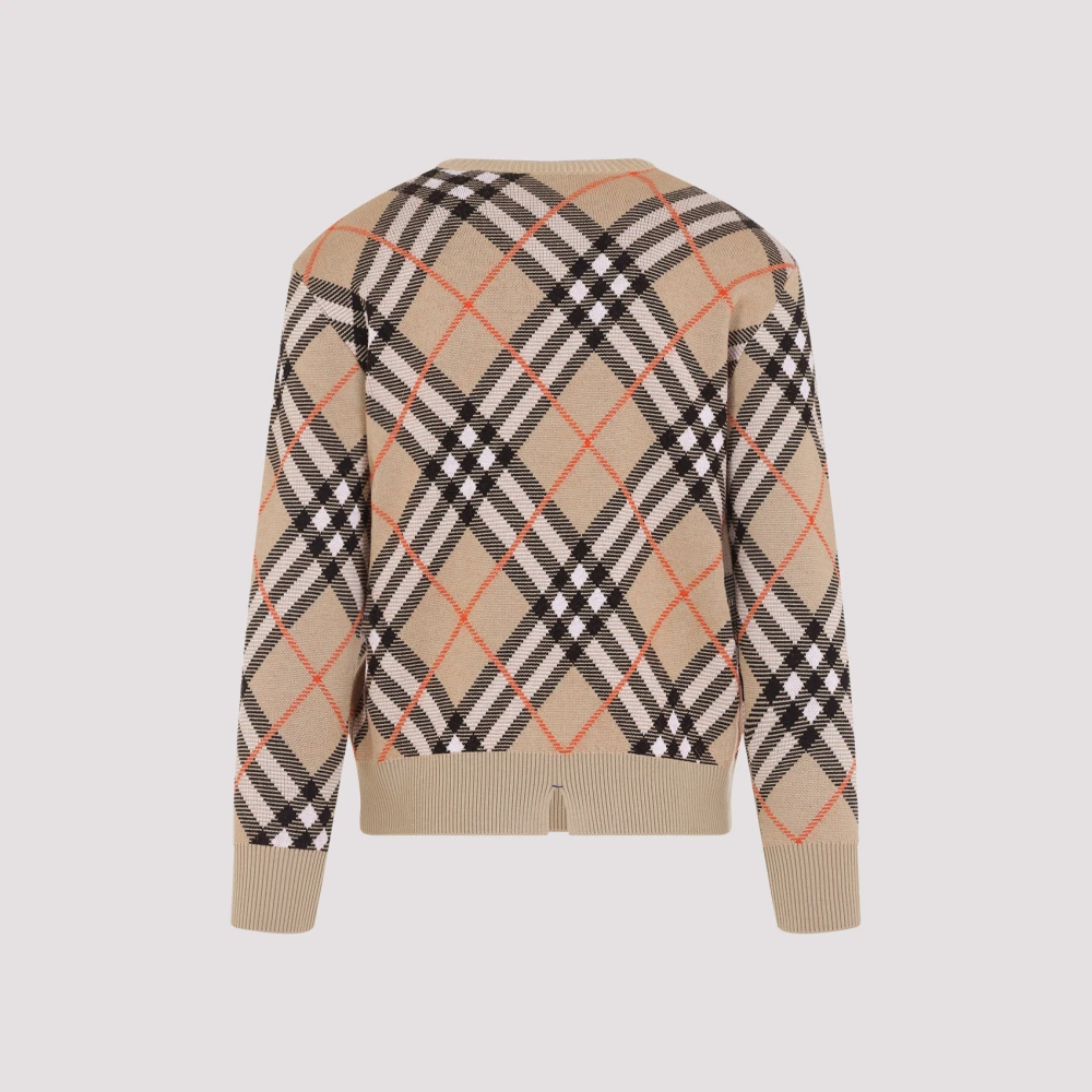 Burberry Sand Check Pullover Sweater Beige Dames