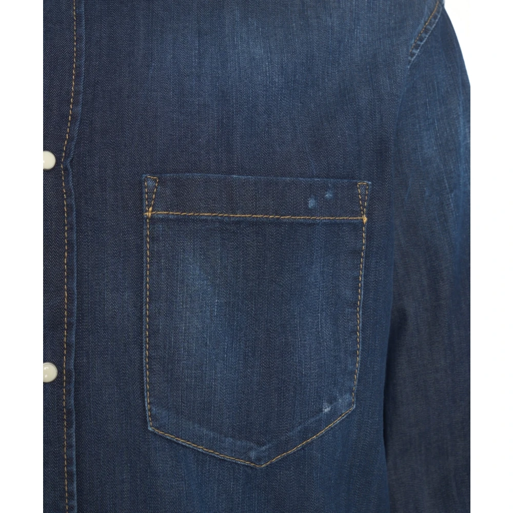 Dsquared2 Blauw Denim Overhemd Relax Dan Stijl Blue Heren