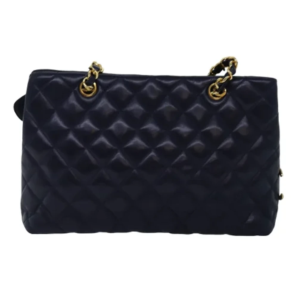 Chanel Vintage Pre-owned Leather chanel-bags Blue Dames