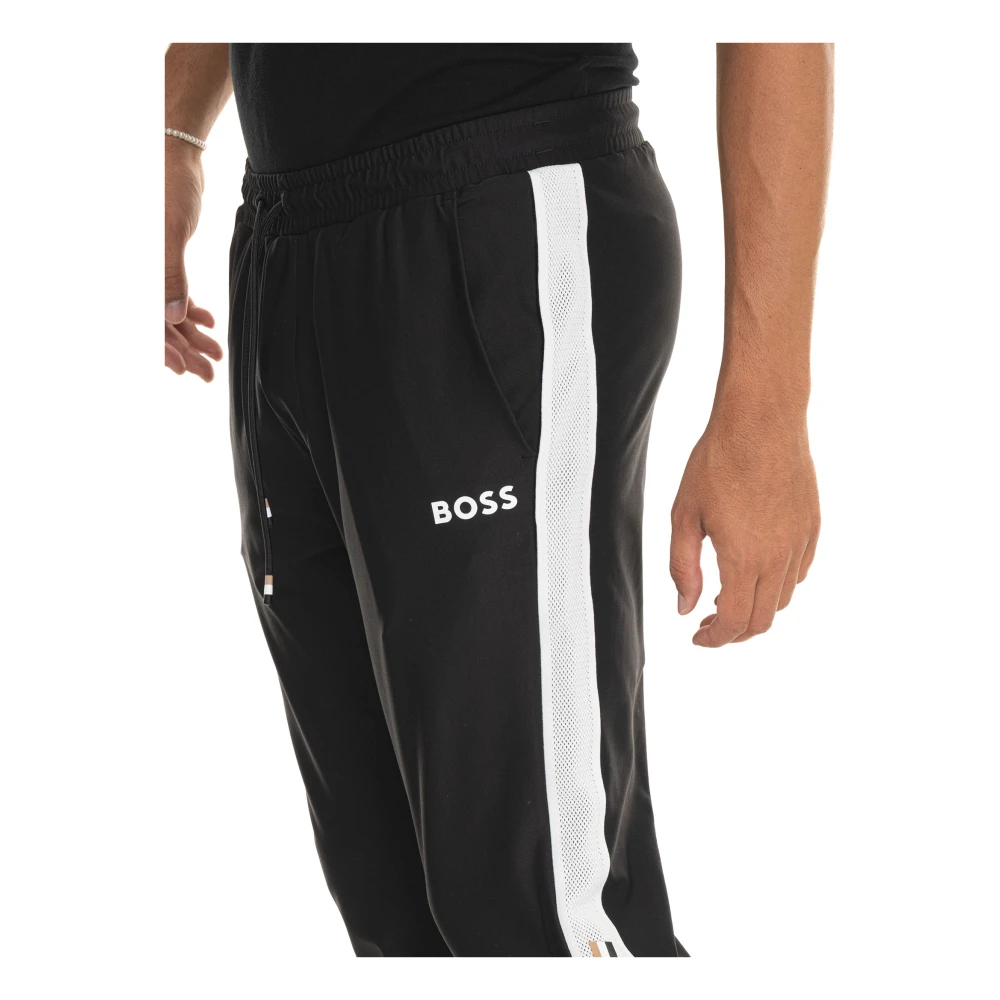 Boss Drawstring Overalls Broek met Zakken Black Heren