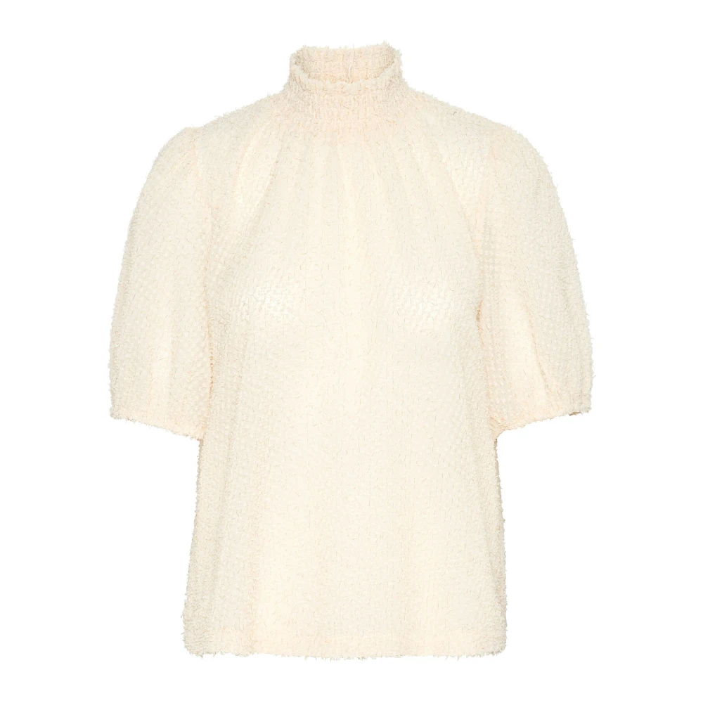 Saint Tropez Vrouwelijke Blouse met Gedrapeerde Details Blue Dames