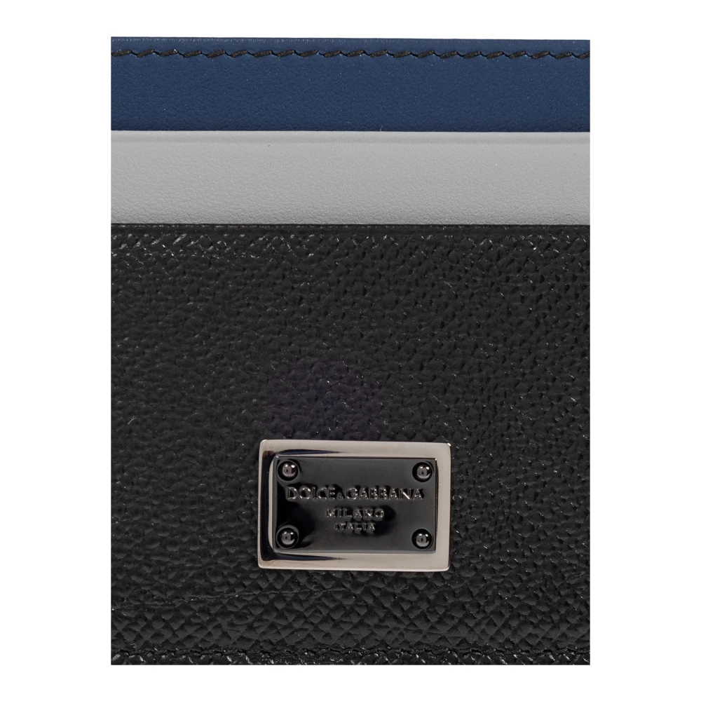 Dolce & Gabbana Leren kaarthouder Black Heren
