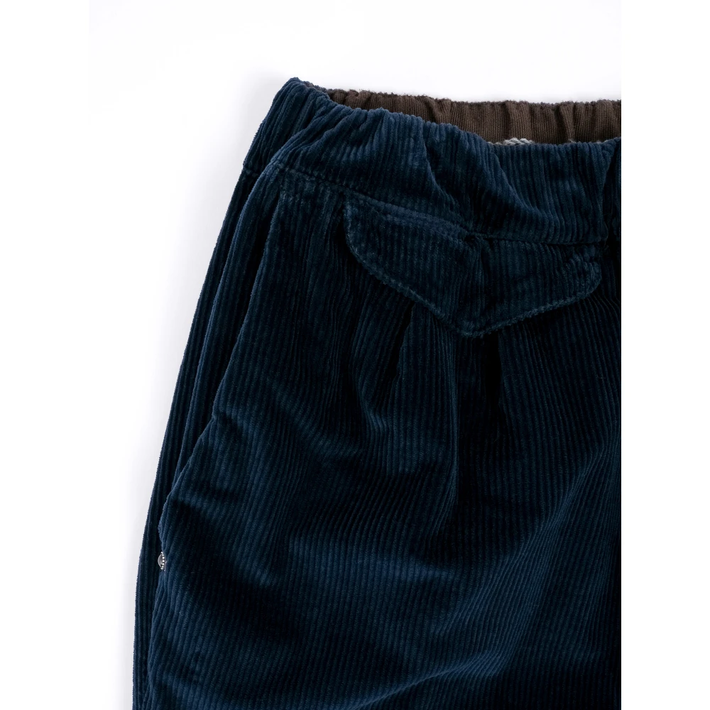 White Sand Moderne Corduroy Broek met Dubbele Plooi Blue Heren