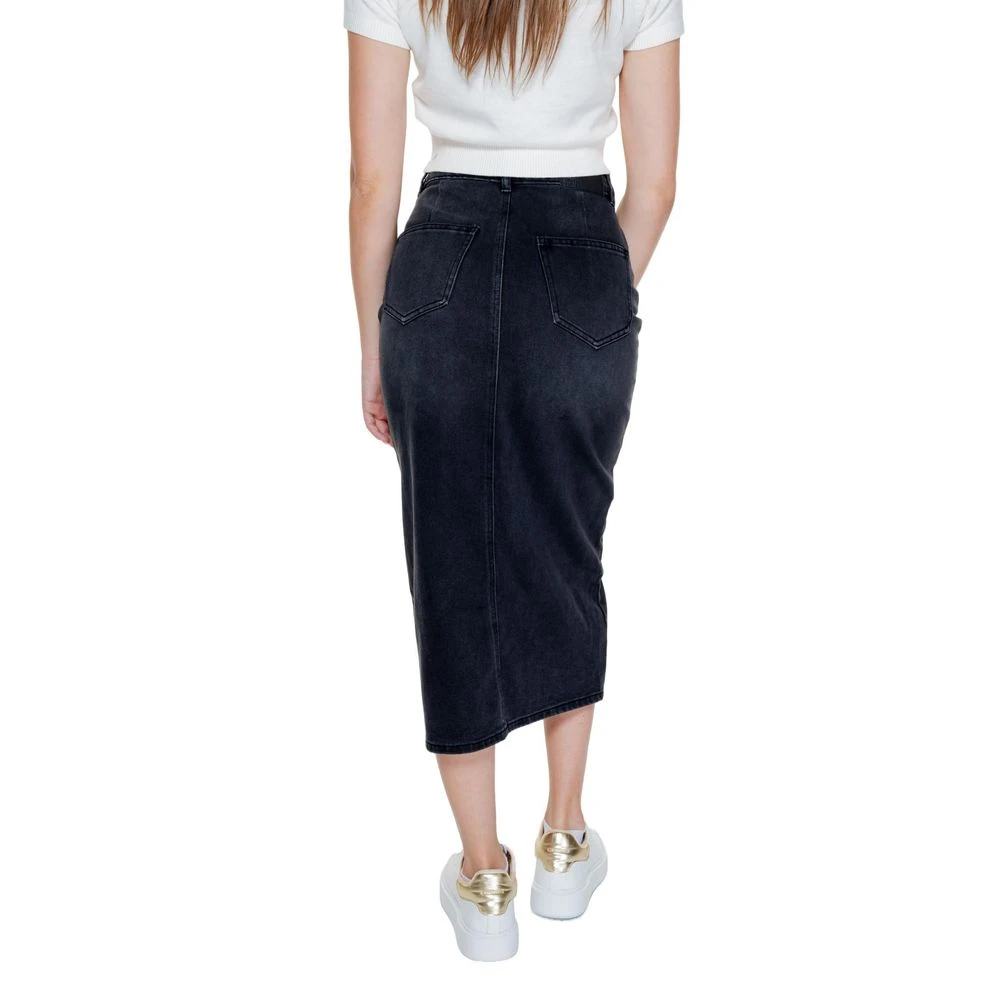 Vero Moda Zwarte Katoenen Lange Damesrok Black Dames