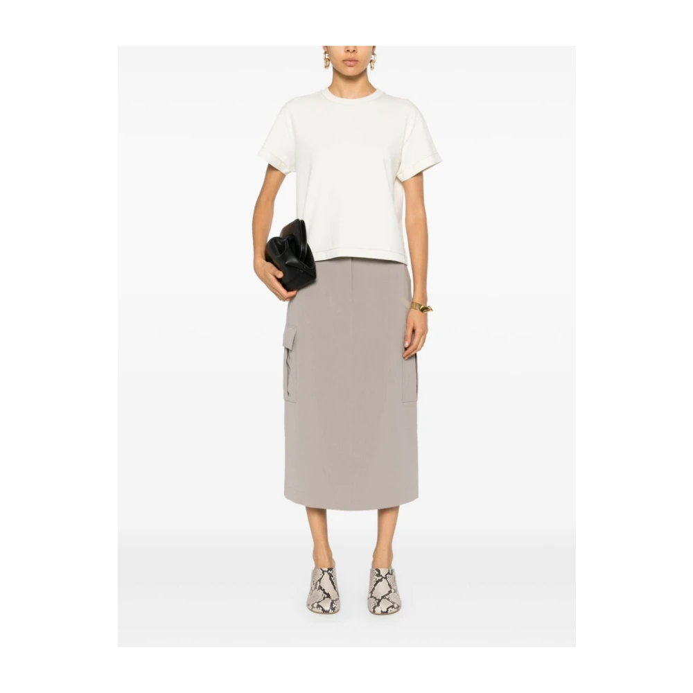 Theory Duifgrijze Midi Rok met Zakken Gray Dames