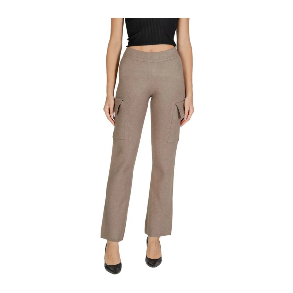 Vila Women's Beige Tailored Viscose Blend Trousers - Straight Trousers - Xs - Trousers