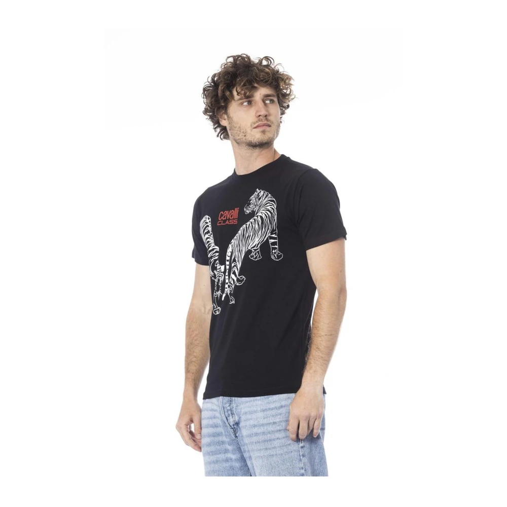 Cavalli Class Logo Print Tee Klassieke Stijl Black Heren