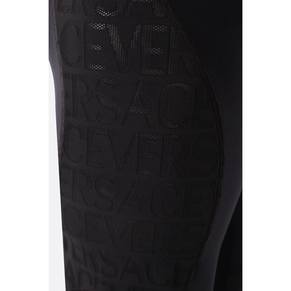 Versace Zwarte technische leggings met -details Black Dames