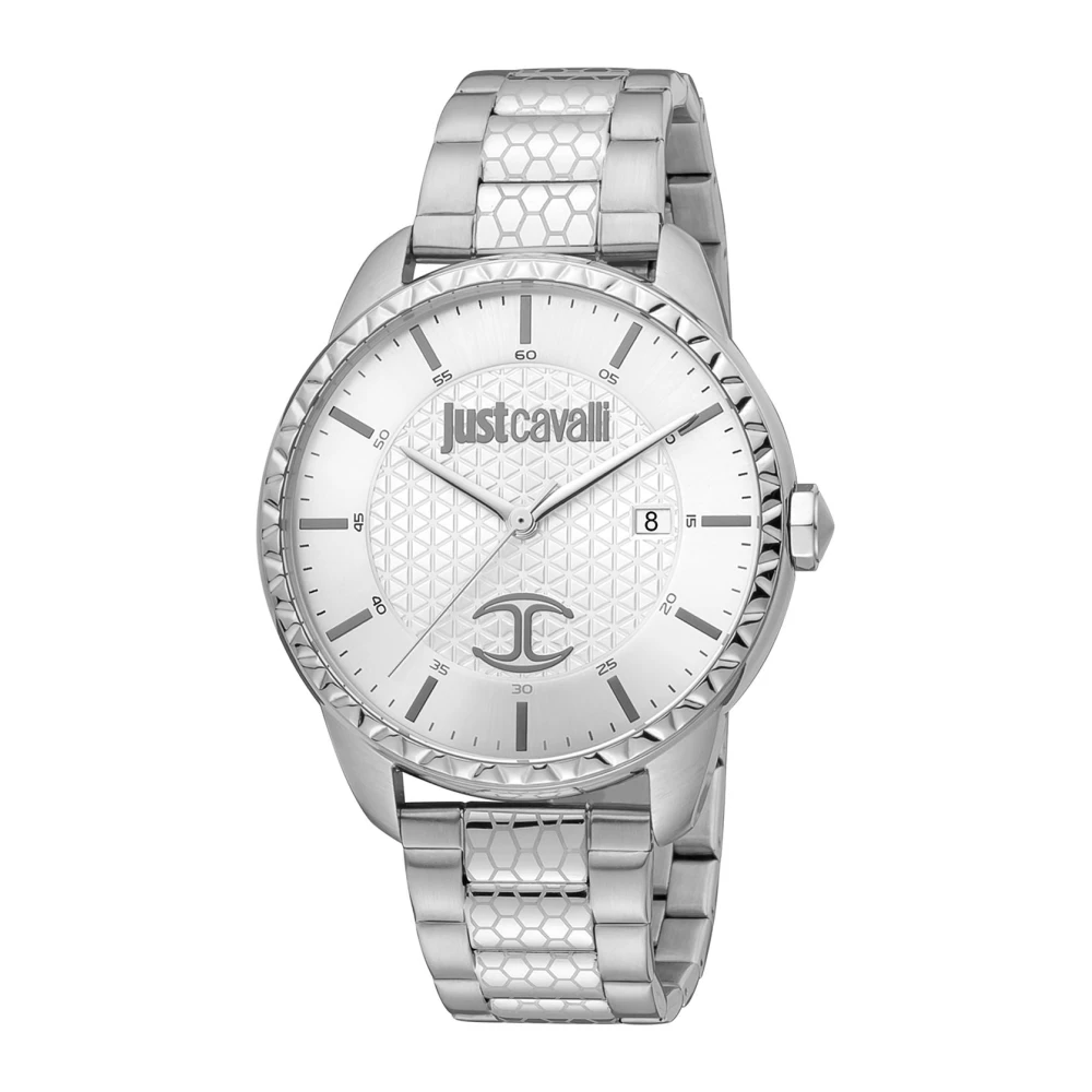 Just Cavalli Silver Herrklocka Klassisk Elegant Gray, Herr