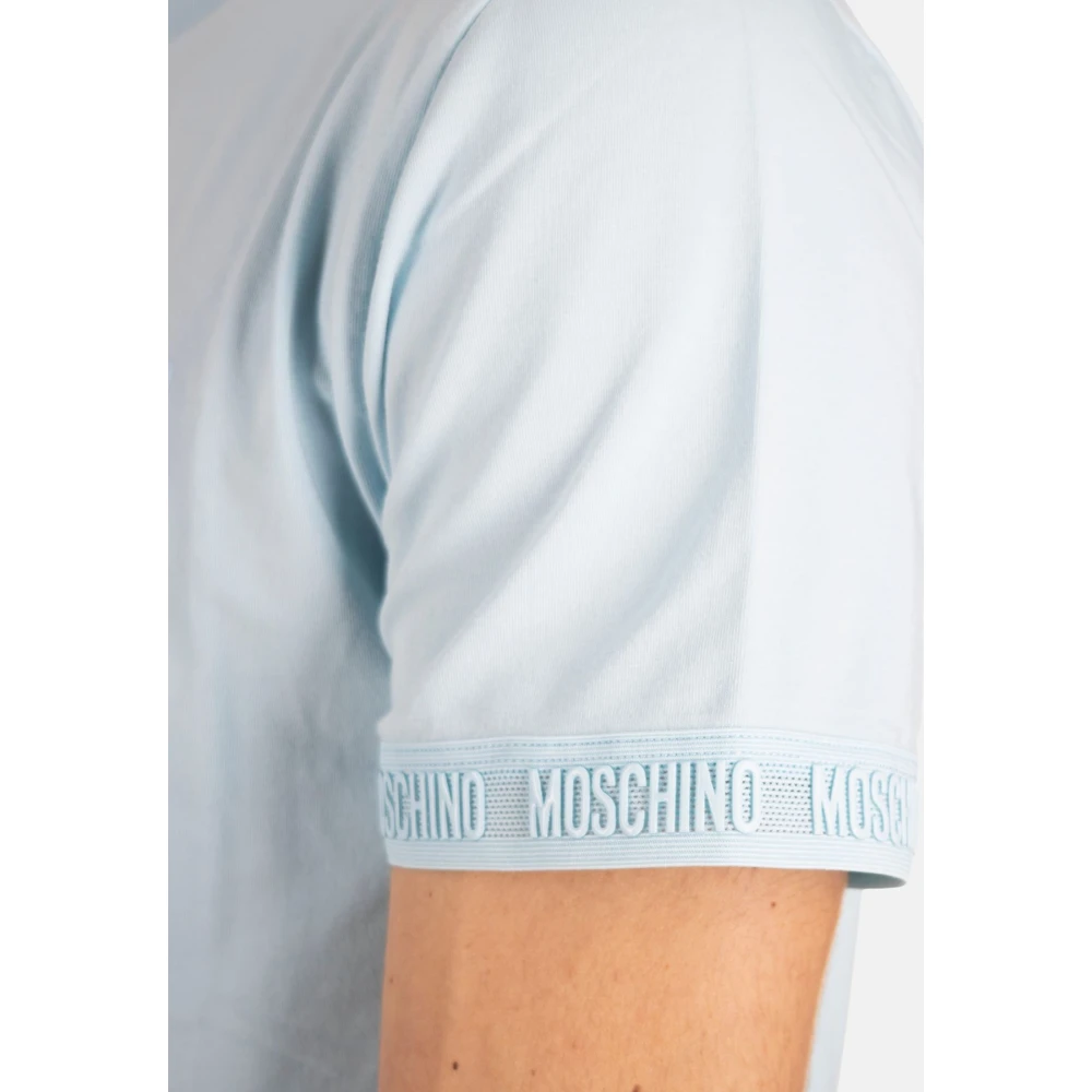 Moschino Heren Logo Band T-Shirt Blue Heren