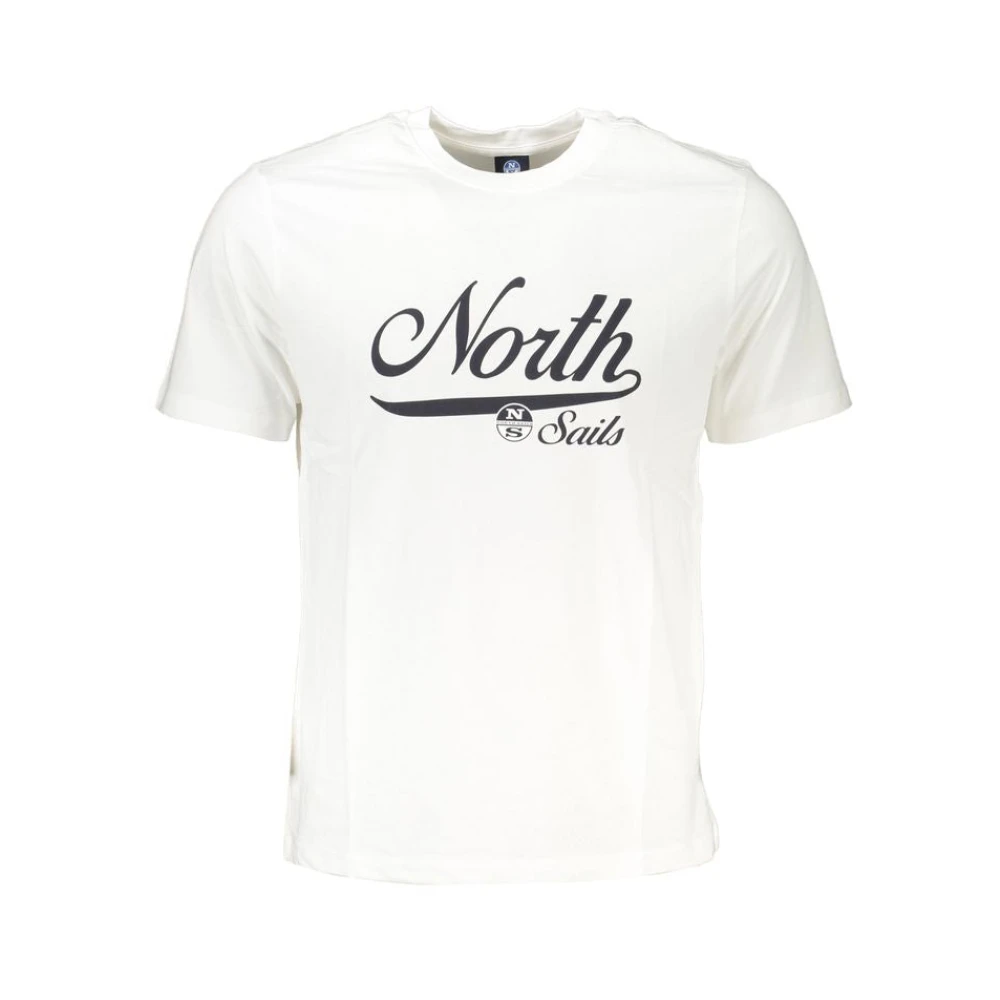 North Sails , T-Shirts, Male, White, Xl, Short Sleeve Cotton T-Shirt With Print