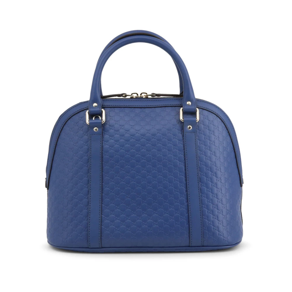Gucci Blauwe Leren Micro ssima Handtas Model 449663 Blue Dames
