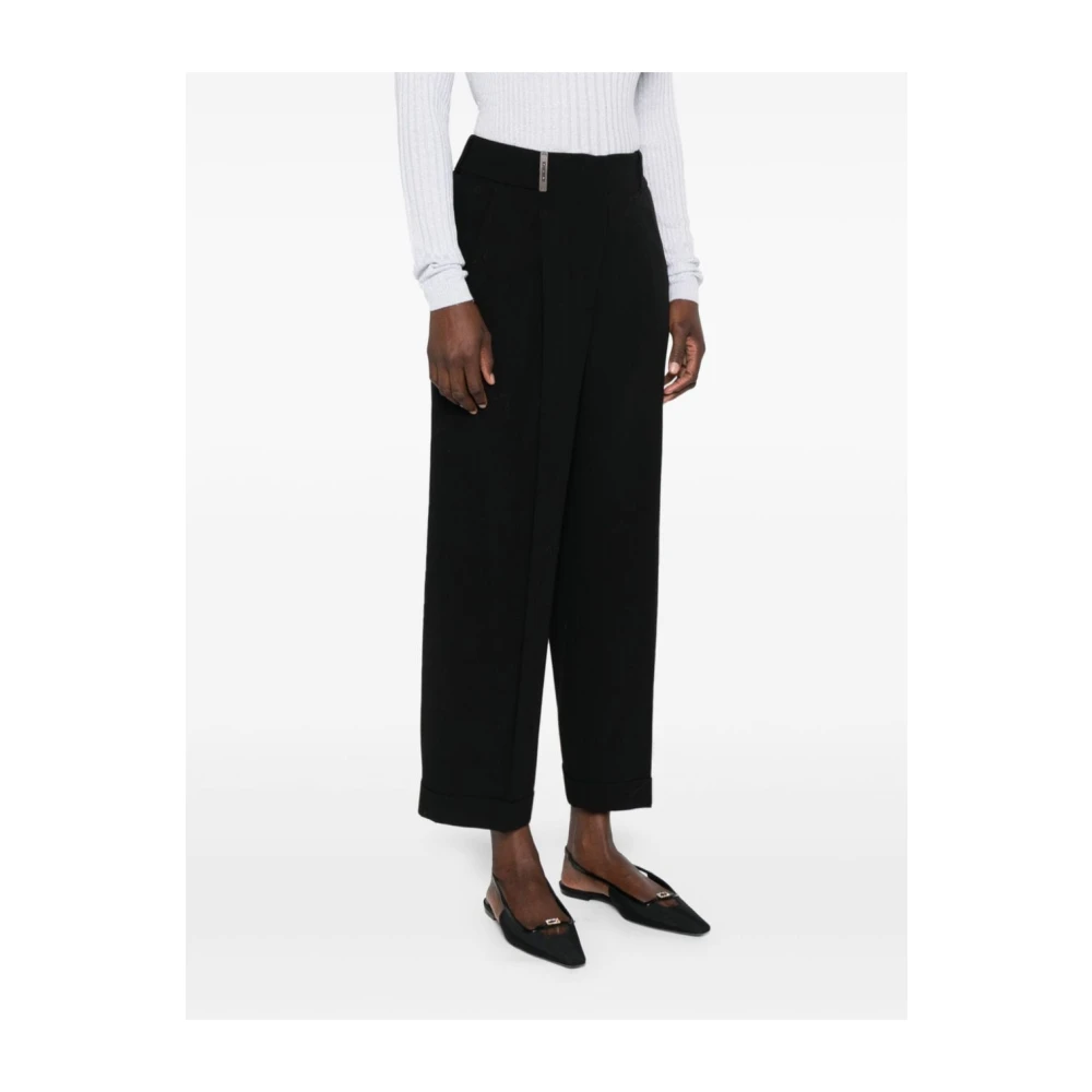 PESERICO Zwarte Broek Damesmode Aw24 Black Dames