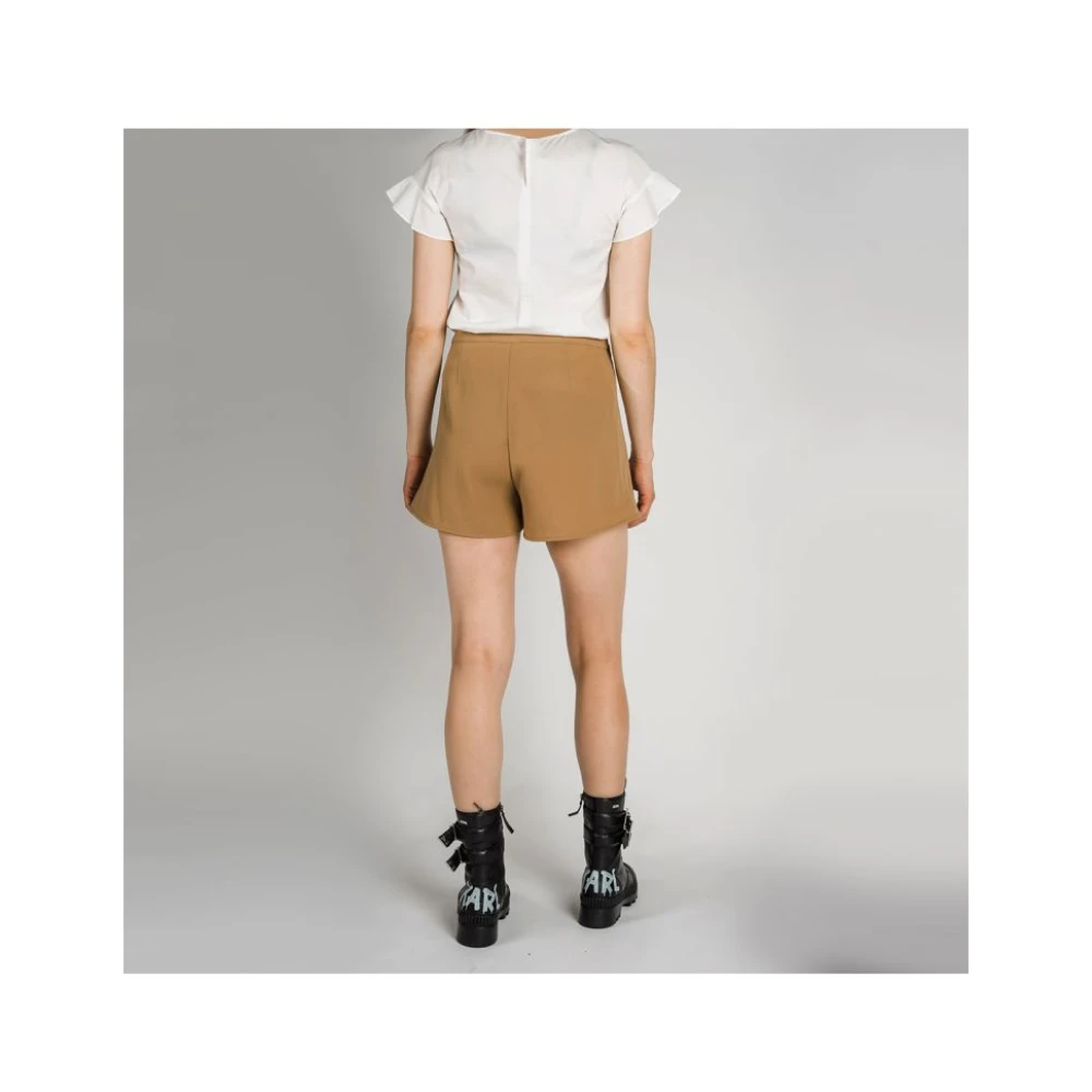 Armani Exchange Stijlvolle Shorts met Zijdelingse Sluiting Beige Dames