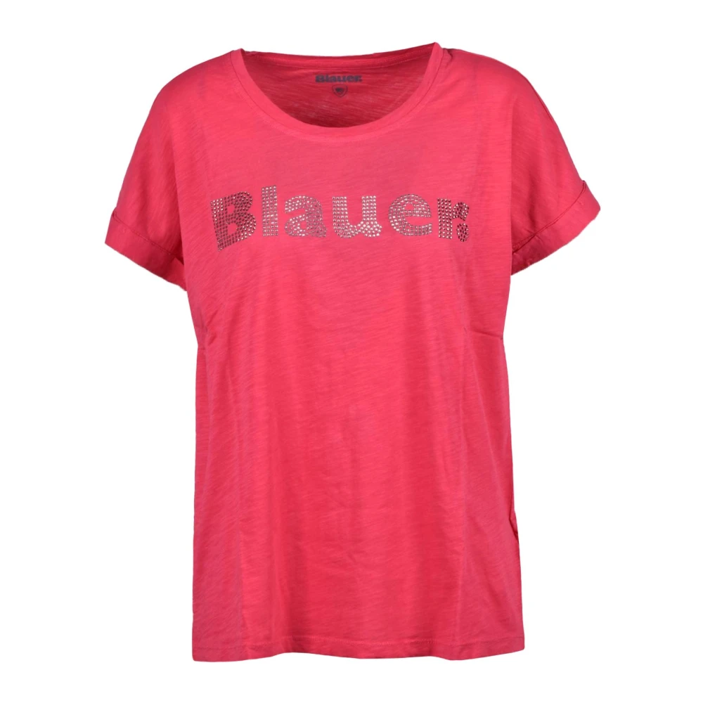 Blauer Katoenen T-shirt Pink Dames