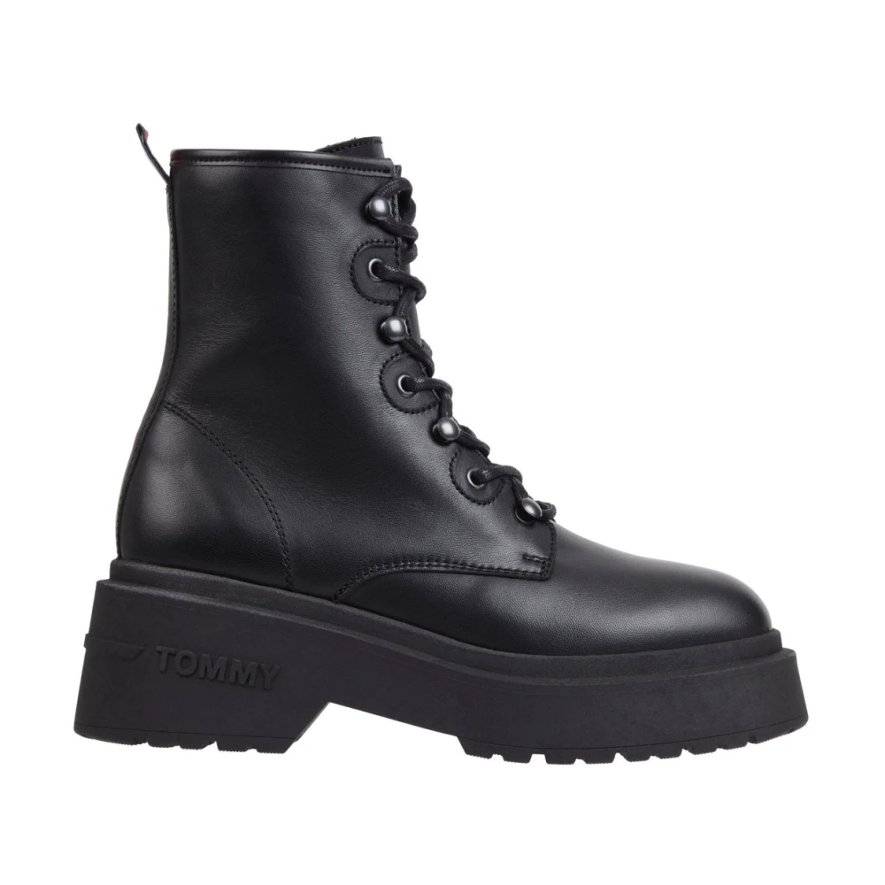 Black chunky deals lace up boots