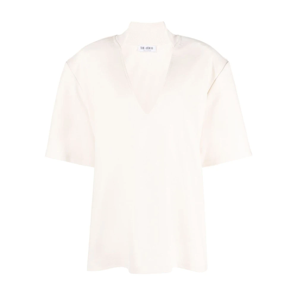 The Attico Witte Aw23 Dames T-Shirt Stijlvol en Comfortabel White Dames