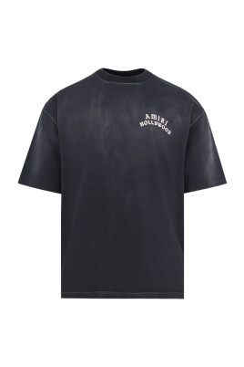 t-shirts-et-polos-noirs-avec-col-rond-cotele-manches-courtes-logo-oversize-imprime