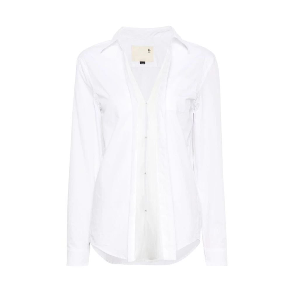 R13 Klassieke Witte Katoenen Overhemd White Dames