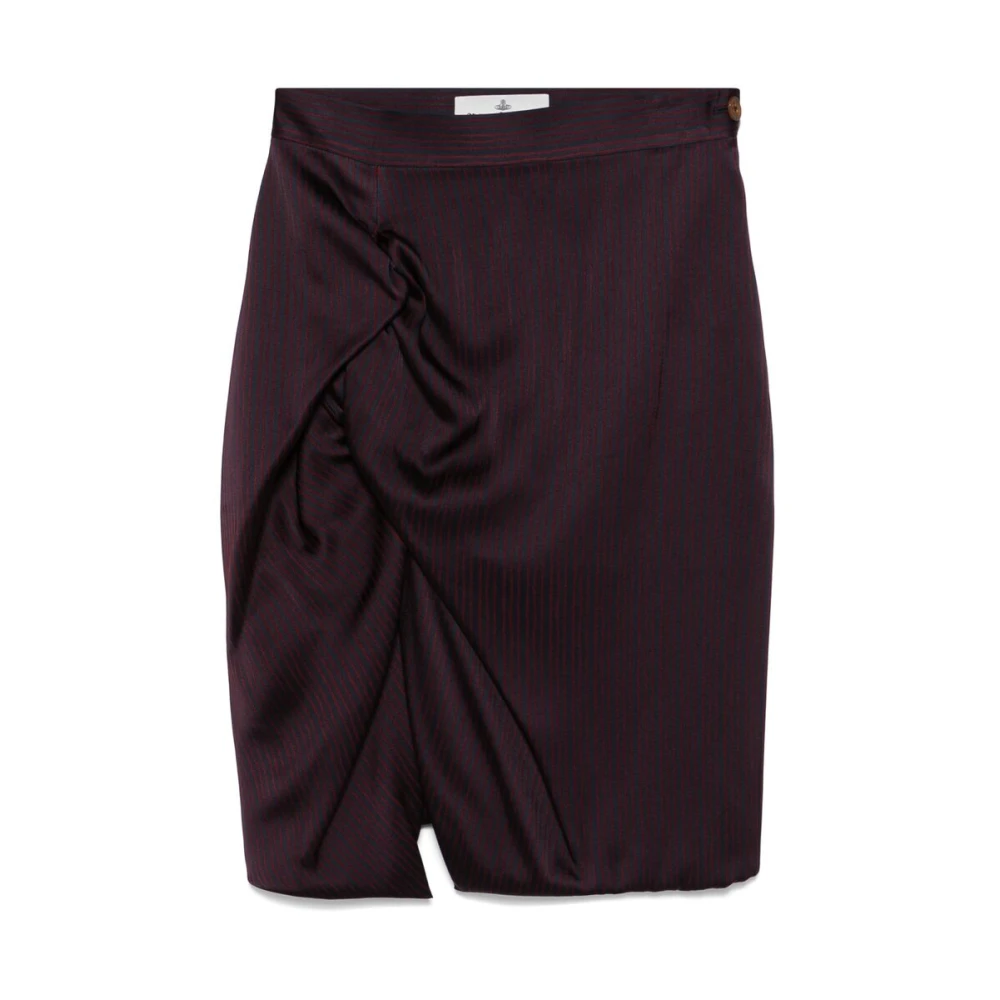 Vivienne Westwood Rode Pinstripe Rok met Voorspleet Red Dames